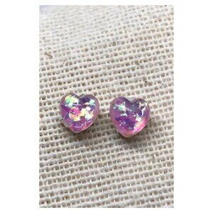 Sterling silver 925 lab opal mini small post/stud earrings.